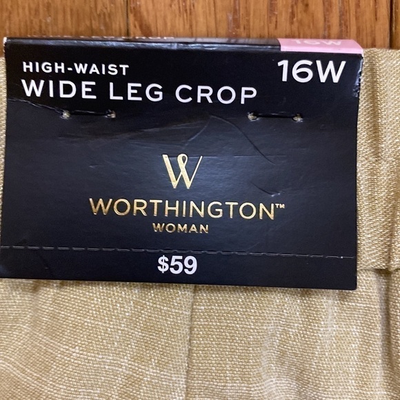 NWT Worthington high waist wide leg cropped woman’s plus size 16w pants - Picture 4 of 8